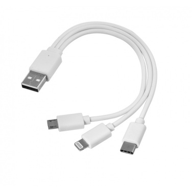 Logotrade Werbegeschenke das Foto: 3-in-1-USB-Kabel Typ C + Micro-USB + Lightning