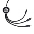 3in1 langes Kabel mit elighted Logo zum Gravieren, W201TG, Schwarz