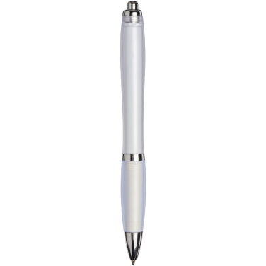 Logotrade Werbeartikel das Foto: Curvy ballpoint pen with frosted barrel and grip