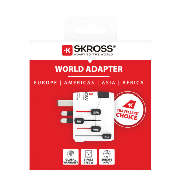 Logotrade Werbeartikel das Foto: SKROSS Pro 3-Pole World Travel Adapter