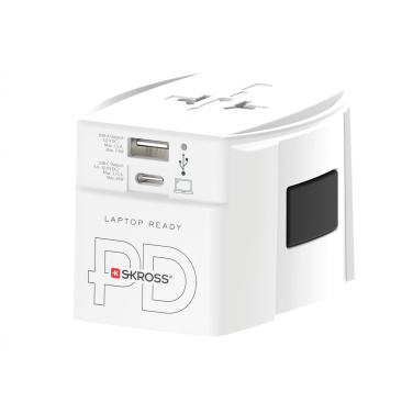 Logotrade Werbeartikel das Foto: SKROSS World Travel Adapter MUV 65W PD mit USB-C-Kabel