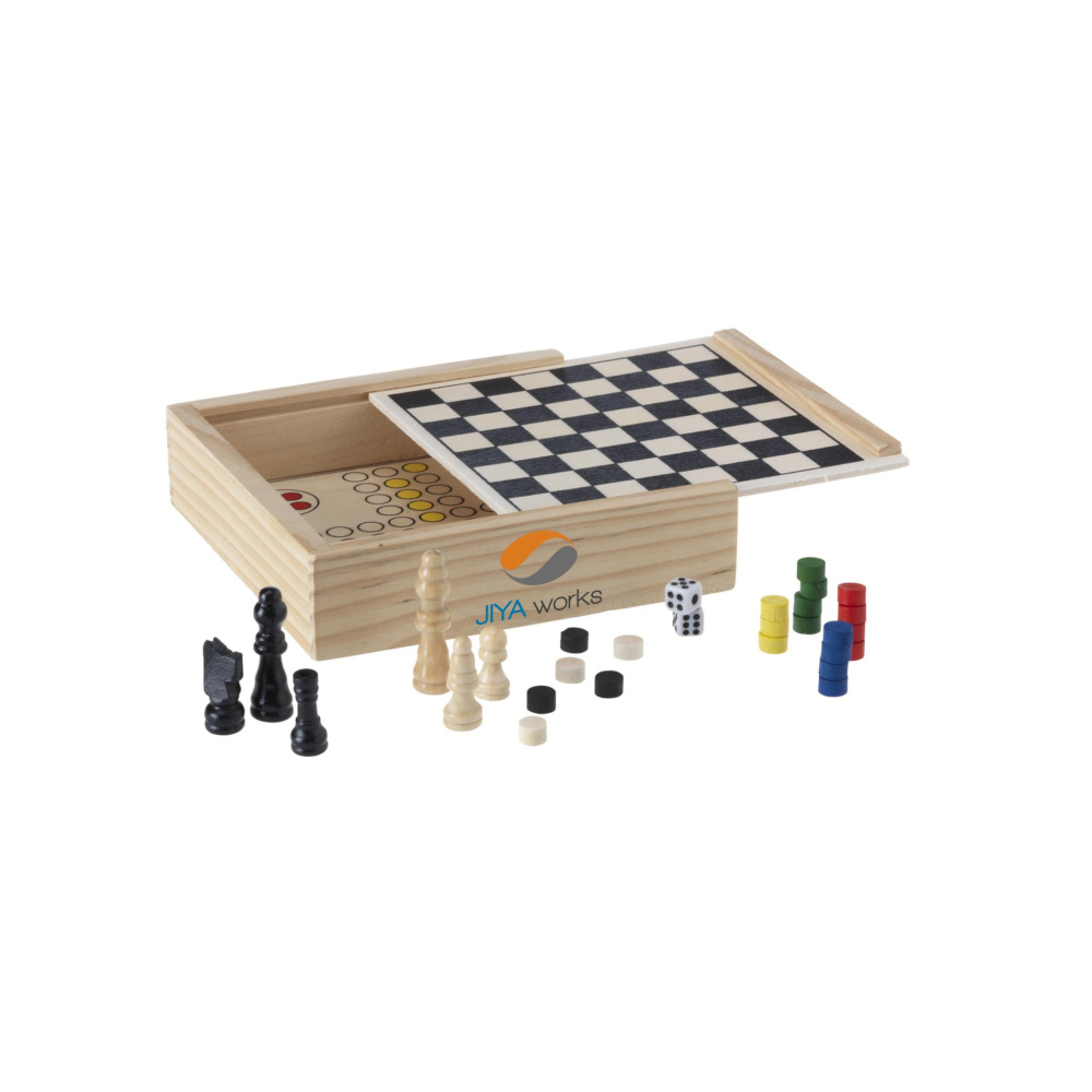 Logotrade werbemittel das Foto: WoodGame 5-in-1-Spielset