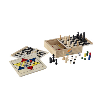 Logotrade Geschäftsgeschenke das Foto: WoodGame 5-in-1-Spielset