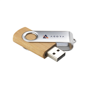 Logotrade Werbeartikel das Foto: USB Twist Bambus 8 GB