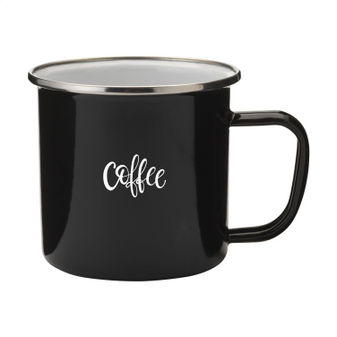 Logotrade Logogeschenke das Foto: Retro Silber Emaille Tasse 350 ml