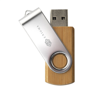 Logotrade Werbeartikel das Foto: USB Twist Bamboo ab Lager 8 GB