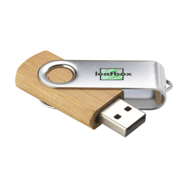 Logotrade Werbeartikel das Foto: USB Twist Bamboo ab Lager 8 GB