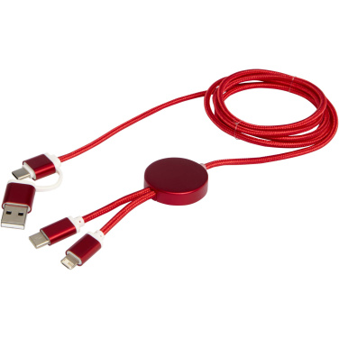 Logotrade Firmengeschenke das Foto: Alasia 150 cm 5-in-1 Kabel aus recyceltem Kunststoff für Datenübertragung und 27W Schnellladung