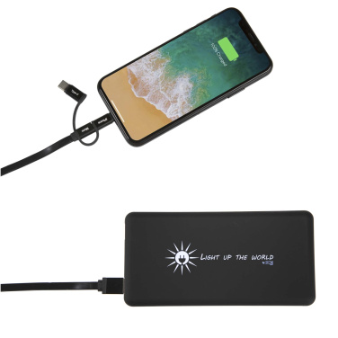 Logotrade Werbegeschenke das Foto: SCX.design P30 8000 mAh Solar Powerbank mit Leuchtlogo