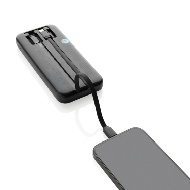 Logotrade Werbegeschenke das Foto: Turbopack 10000mAh Powerbank mit integr. Kabeln aus RCS rABS