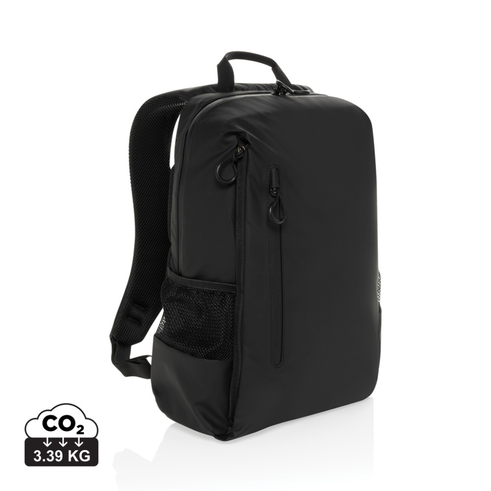 Logotrade Geschäftsgeschenke das Foto: Lima Aware™ RPET wasserabweisender 15,6" Laptop-Rucksack