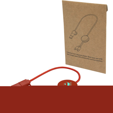 Logotrade Geschäftsgeschenke das Foto: Citala 30 cm 5-in-1 Kabel aus recyceltem Kunststoff für Datenübertragung und 27W Schnellladung