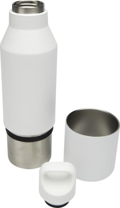 Logotrade Geschäftsgeschenke das Foto: Odessy 600 ml Isolierflasche und 300 ml Becher aus RCS recyceltem Edelstahl