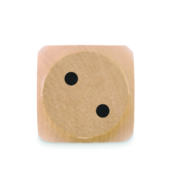 Logotrade werbemittel das Foto: Spielwürfel Schima-Holz Ø 5cm