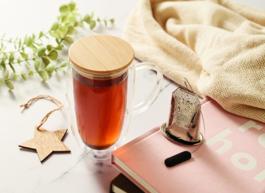 Logotrade Geschäftsgeschenke das Foto: Doppelwandiger Glasbecher 450ml