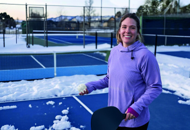 Logotrade Werbeartikel das Foto: Pickleball-Ballspiel