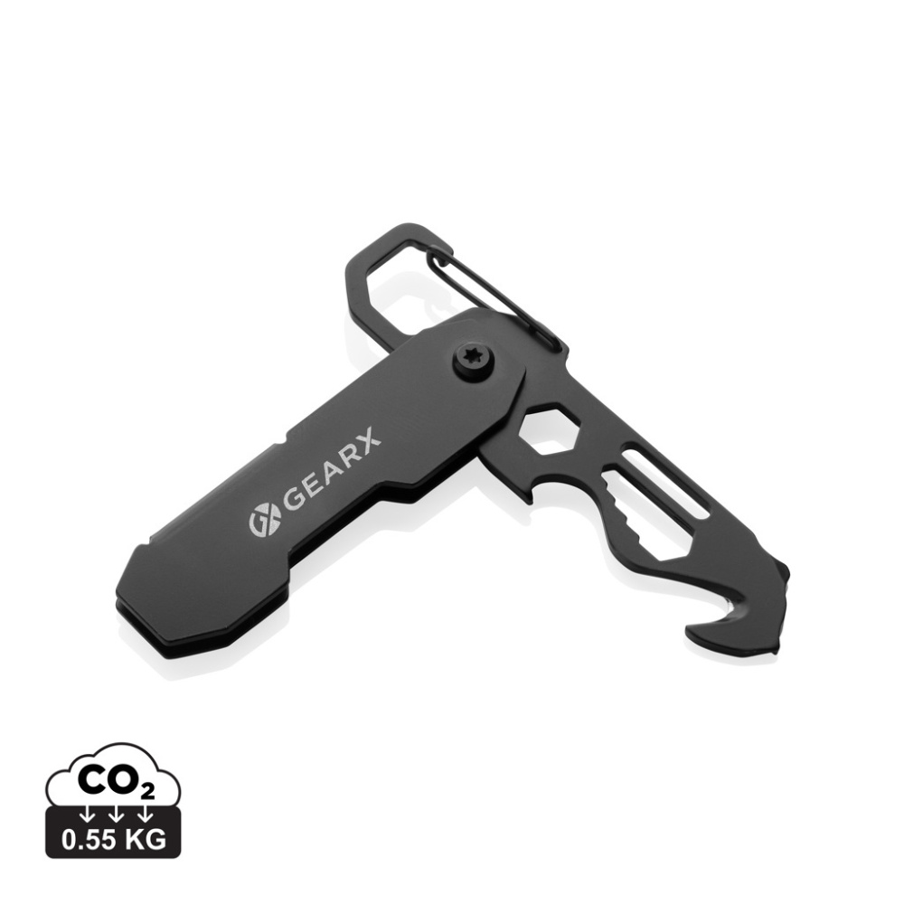 Logotrade Geschäftsgeschenke das Foto: Gear X faltbares EDC-Werkzeug mit Karabinerhaken