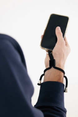 Logotrade Werbegeschenke das Foto: CarryLoop verstellbares Handy-Armband aus RCS rec. PET