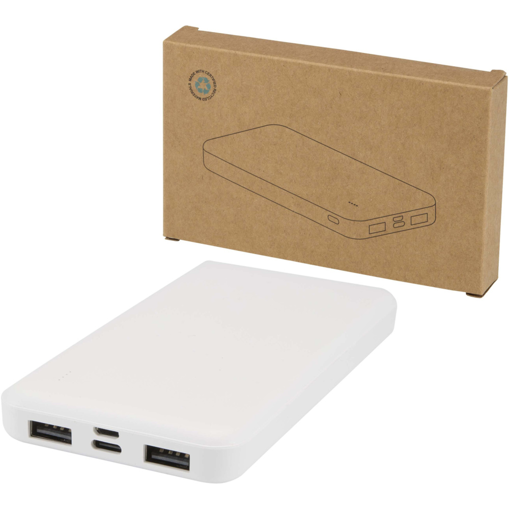 Logotrade Werbeartikel das Foto: Intan 10 W 10.000 mAh Powerbank aus recyceltem Kunststoff