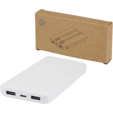 Adhil 10 W 10.000 mAh Powerbank aus recyceltem Kunststoff mit 2 integrierten Kabeln