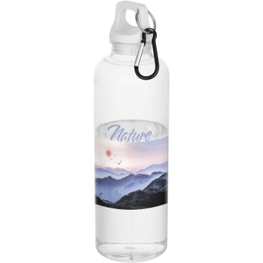 Logotrade Geschäftsgeschenke das Foto: Oregon 750 ml RCS-zertifizierte Trinkflasche aus recyceltem Kunststoff mit Karabinerhaken