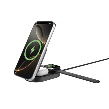 Logotrade Werbeartikel das Foto: Quantum Ultra-Fast 3-in-1 25W faltbarer Wireless Charger