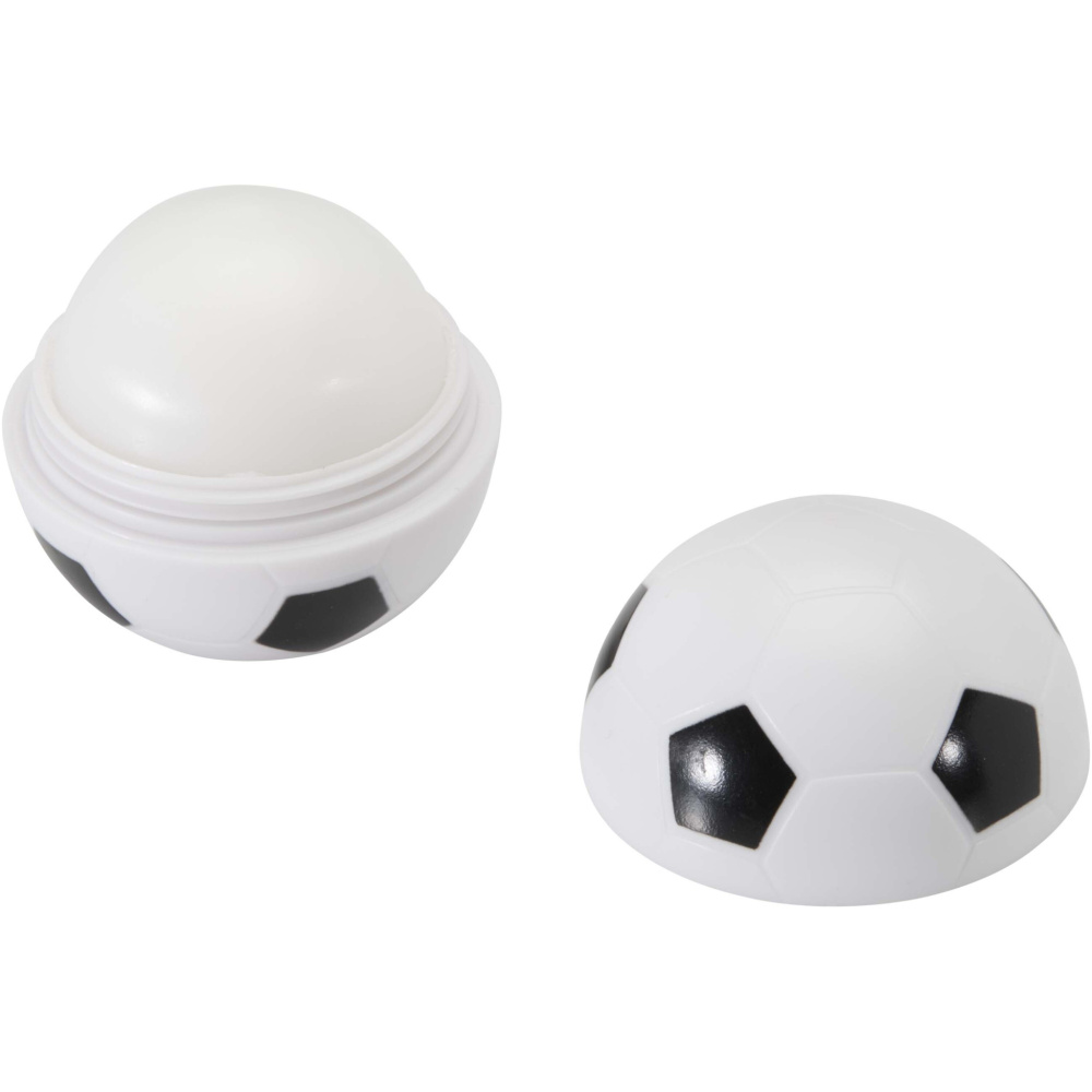 Logotrade Werbeartikel das Foto: Zuri Fußball Lippenpflege Vanille mit LSF 15