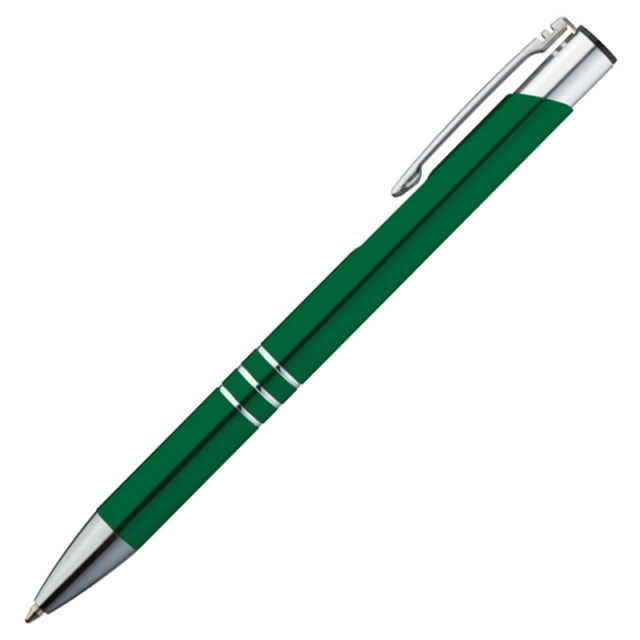 Logotrade promotional giveaway image of: Metal ball pen 'Ascot'  color green