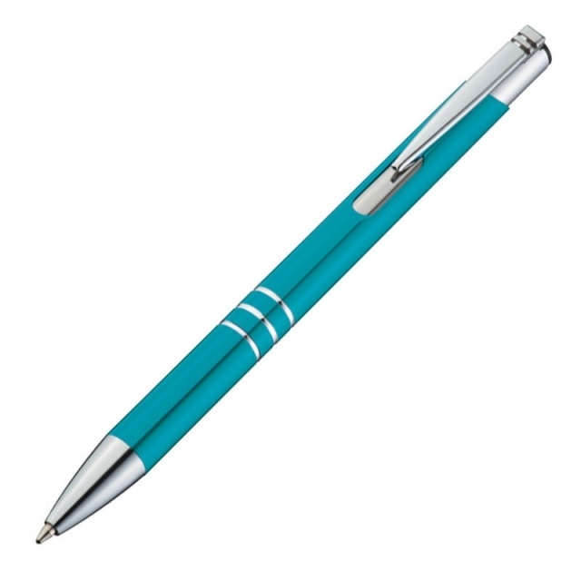 Logo trade business gift photo of: Metal ball pen 'Ascot', blue