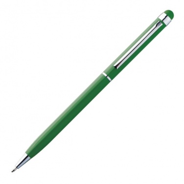 Logo trade promotional merchandise photo of: Ball pen with touch pen 'New Orleans'  color green