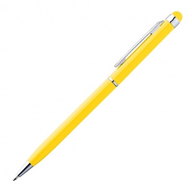 Logo trade promotional gifts image of: Ball pen with touch pen 'New Orleans'  color yellow