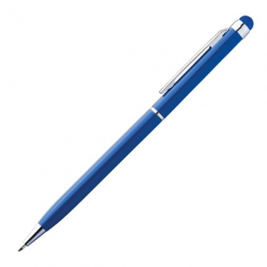 Logo trade promotional products image of: Ball pen with touch pen 'New Orleans'  color blue