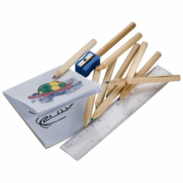 Logo trade promotional giveaway photo of: Drawing set for kids 'Little Picasso',  color brown