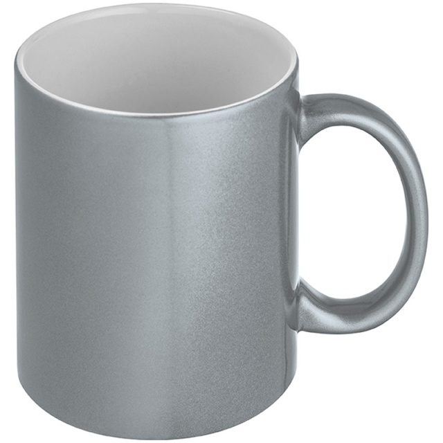 Logo trade promotional giveaways image of: Sublimation mug Alhambra, metallic silver