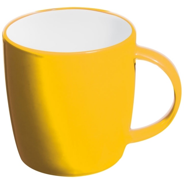 Logo trade promotional merchandise image of: Ceramic mug Martinez, yellow