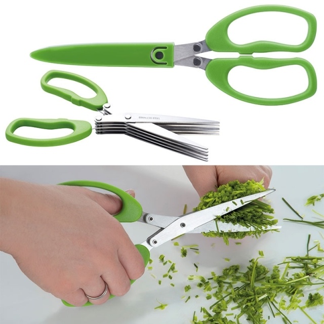 Logo trade promotional giveaways image of: Chive scissors 'Bilbao'  color light green