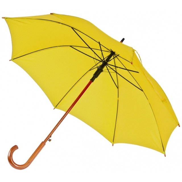 Logotrade business gift image of: Wooden automatic umbrella NANCY  color yellow