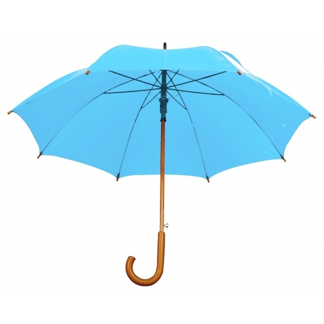 Logotrade corporate gifts photo of: Wooden automatic umbrella NANCY  color light blue