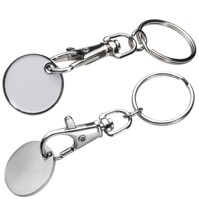 Logo trade promotional gifts image of: Key ring ARRAS  color white