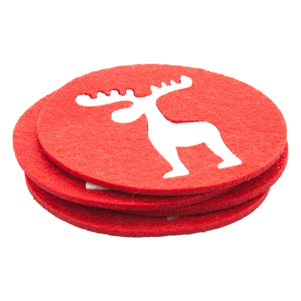 Logo trade promotional gifts picture of: Christmas coaster set, red