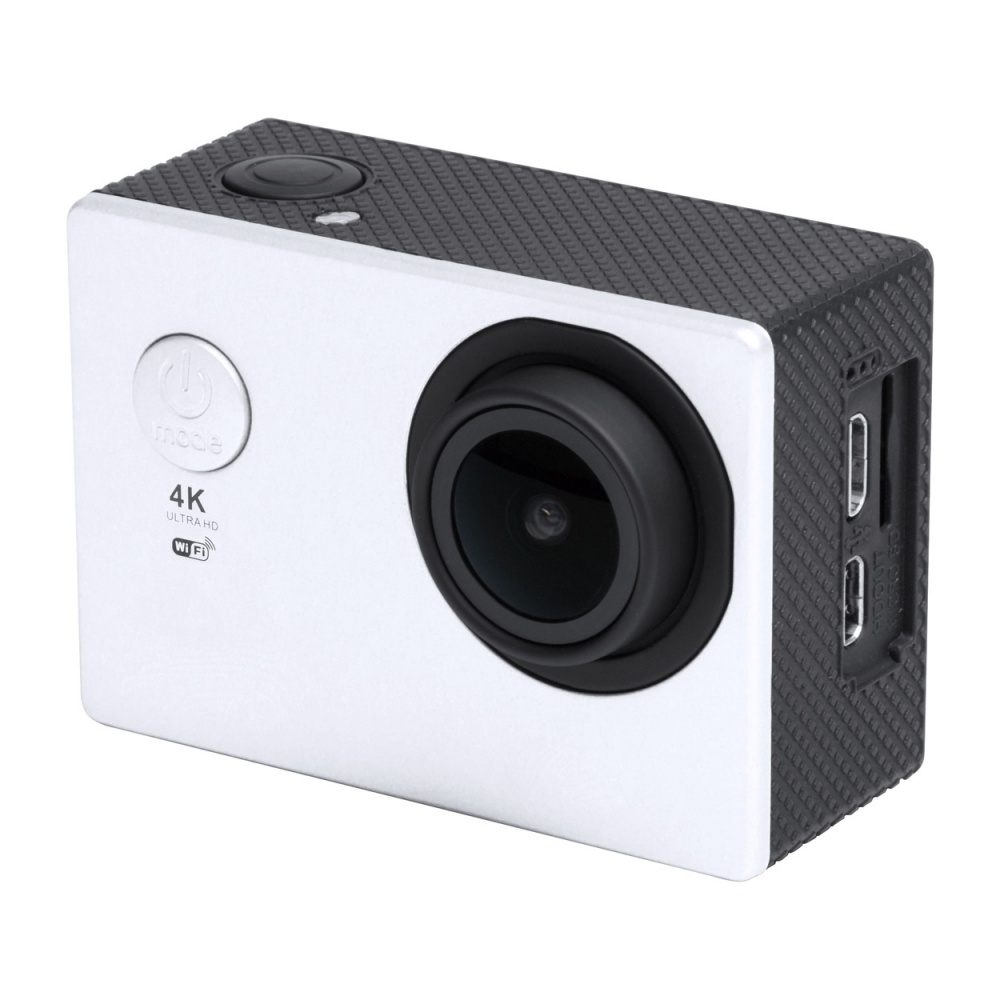 Logotrade promotional item image of: Action camera 4K, plastic, white