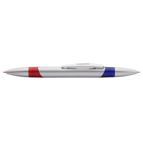 Logo trade advertising product photo of: Stylish double-ended ballpoint pen, silver