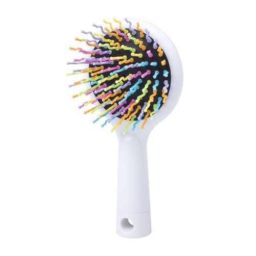 Logo trade promotional products image of: hairbrush with mirror AP781435-01 white