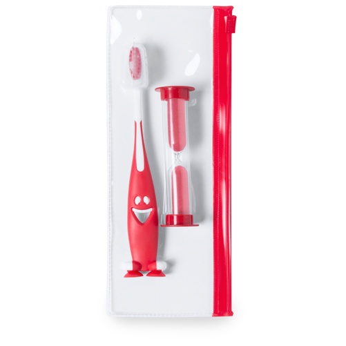 Logo trade corporate gifts image of: toothbrush set AP741956-05 red