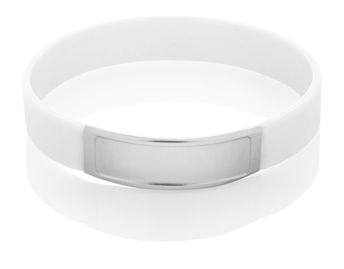 Logo trade promotional merchandise image of: Wristband AP809393-01, valge