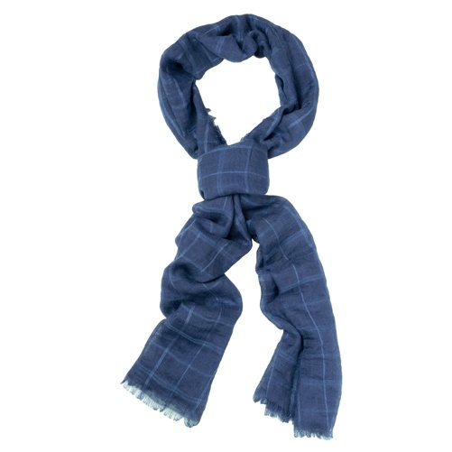 Logo trade promotional items image of: Cool striped scarf navy blue