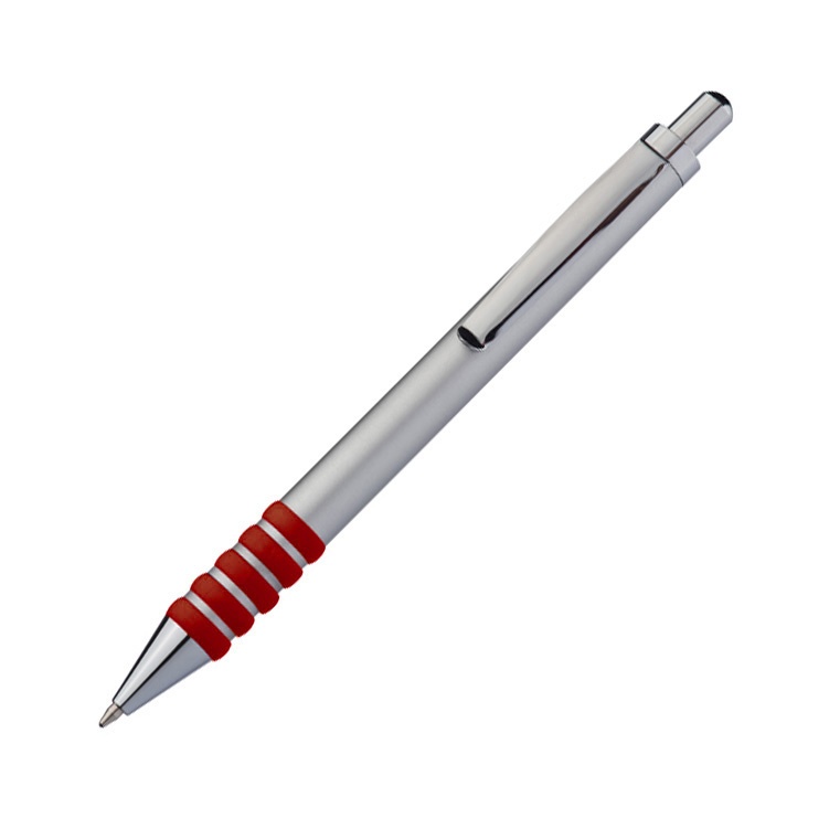 Logotrade promotional giveaway image of: Metal ball pen OLIVET, red