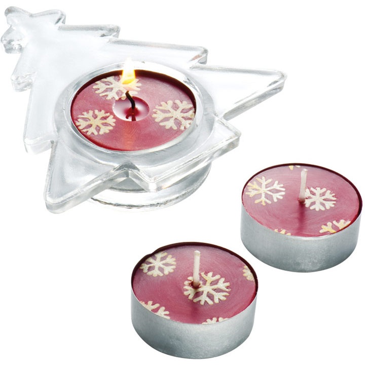 Logo trade promotional giveaways picture of: Christmas candle set TUMBA, red