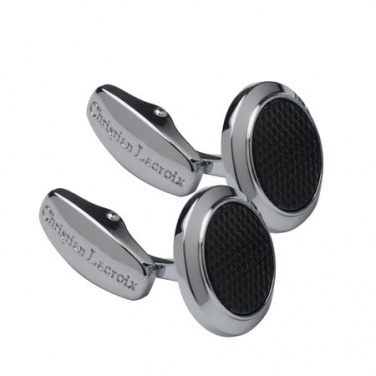 Logo trade promotional merchandise picture of: Cufflinks Rhombe, black