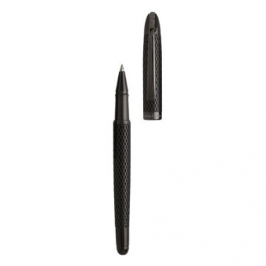 Logo trade promotional giveaways image of: Rollerball pen Rhombe, black